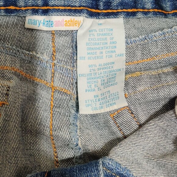 Mary Kate Ashley 12 Big Girls Vintage Y2K Patchwork Distressed Flare Jeans Denim - Picture 7 of 7